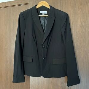 Calvin Klein Size 14 2-Button Suit Jacket - Black